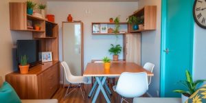 Spațiu mic și funcțional cu mobilier inteligent.